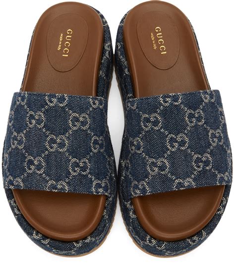 gucci blue sandal heels|gucci denim sandal.